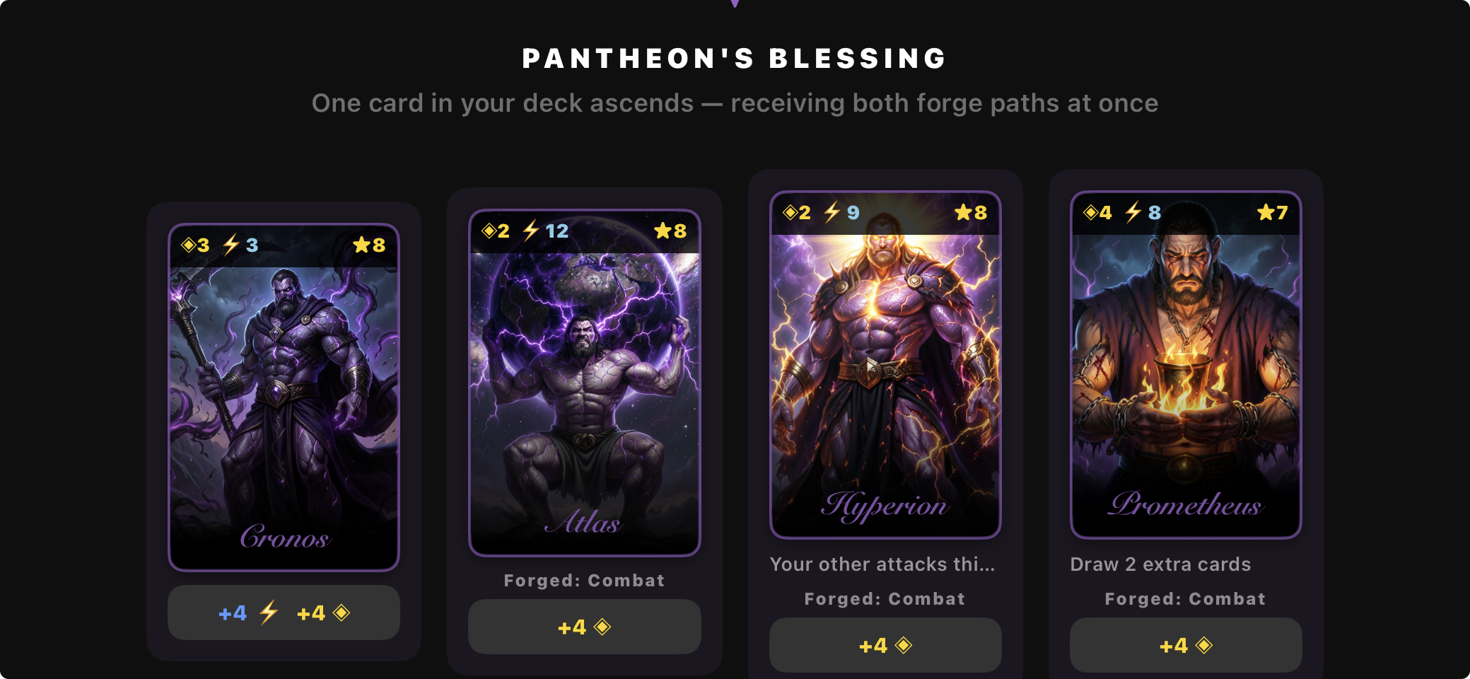 Pantheon's Blessing forge screen